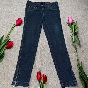 Authentic Dolce & Gabbana Darkwash Skinny Ankle Zipup Sparkle Jeans EU38 US2